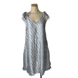 Reistor tied to travel dress white gray sleeveless lightweight v neck XS / S NWT